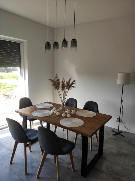 Zjawiskowa regulowana lampa w stylu industrialnym ze szklanym kloszem
