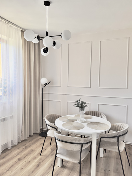 Lampa sufitowa VICENZA, wisząca, loft, czarny żyrandol molekularny, glamour, białe kule